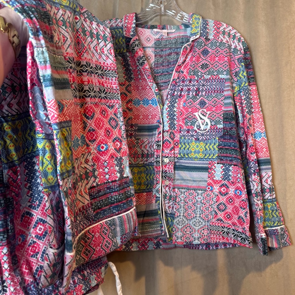 Victoria's Secret Festive Cozy‎ patchwork Patterned Set